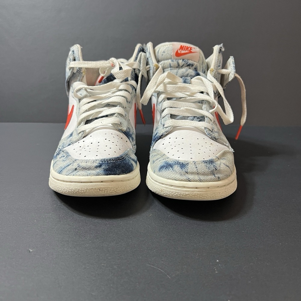 Nike Dunk High Women's 7.5 Multi-Color/Habanero Red-White-Denim Shoe DV2181-900 - Picture 4 of 7